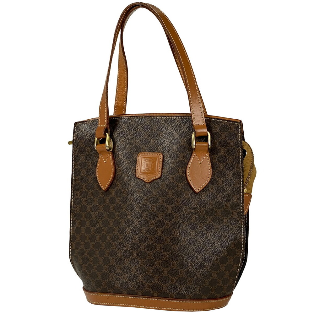 Celine Macadam handbag tote bag canvas brown